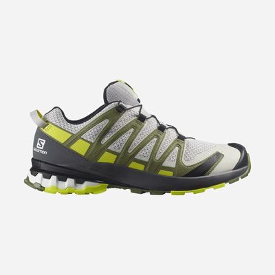 Men's Salomon XA PRO 3D v8 Hiking Shoes Grey/Green | BMIH-56308