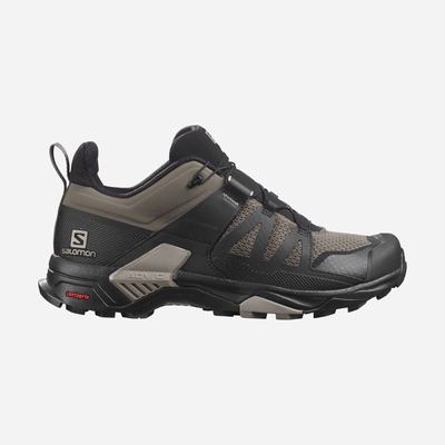 Men's Salomon X ULTRA 4 Hiking Shoes Black/Khaki | RYFT-52081