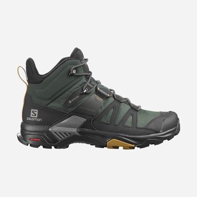 Men's Salomon X ULTRA 4 MID GORE-TEX Hiking Boots Green/Black | KOZE-60934