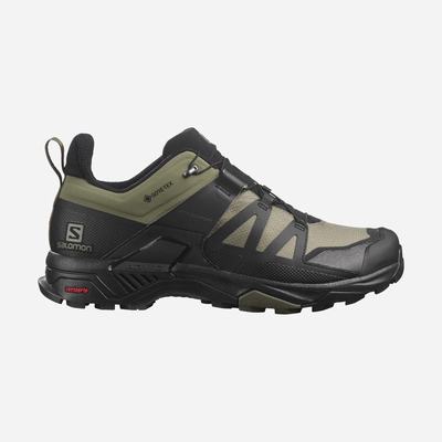 Men's Salomon X ULTRA 4 WIDE GORE-TEX Hiking Shoes Deep Green/Black/Olive | GCHU-01976