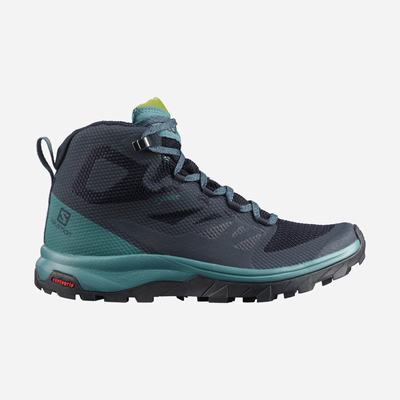 Women's Salomon OUTLINE MID GORE-TEX Hiking Boots Navy | TFPD-71546