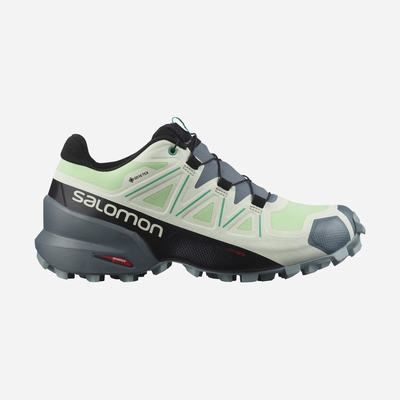 Women's Salomon SPEEDCROSS 5 GORE-TEX Trail Running Shoes Green/Peacock Green | FUPH-36920