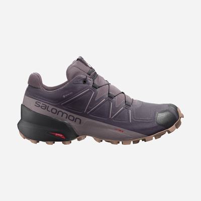 Women's Salomon SPEEDCROSS 5 GORE-TEX Trail Running Shoes Purple | RMVX-78419