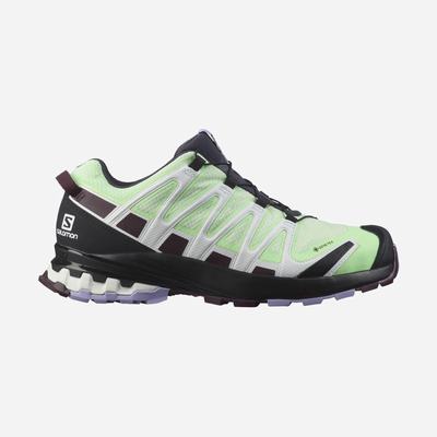 Women's Salomon XA PRO 3D v8 GORE-TEX Trail Running Shoes Green/Lavender | OGUN-32789